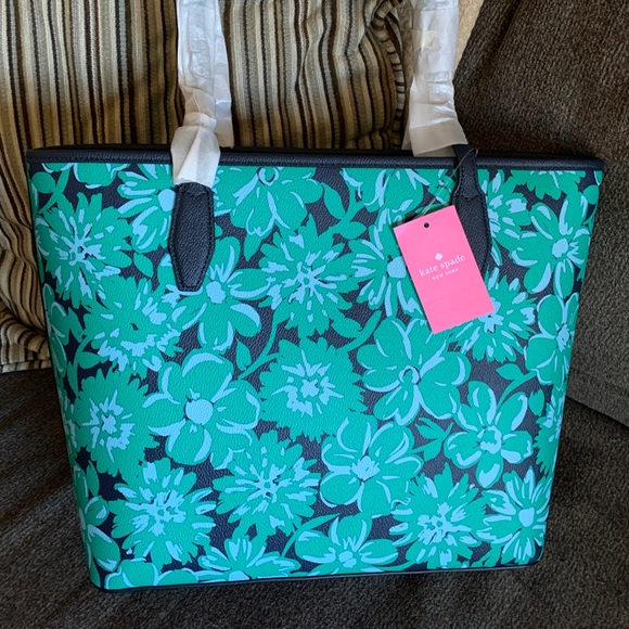Authentic KATE SPADE leather Floral zip top tote Limited Edition - Picture 9 of 9